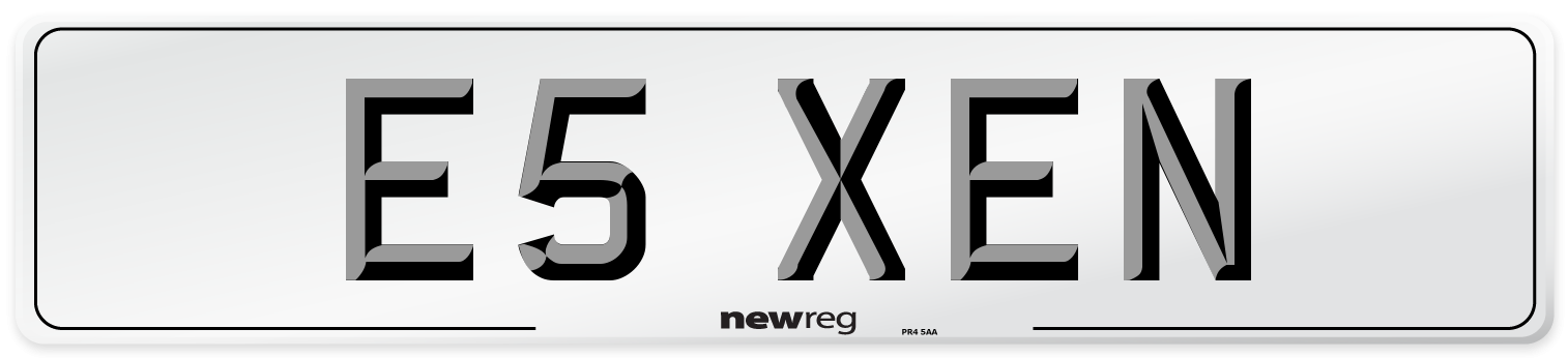 E5 XEN Number Plate from New Reg